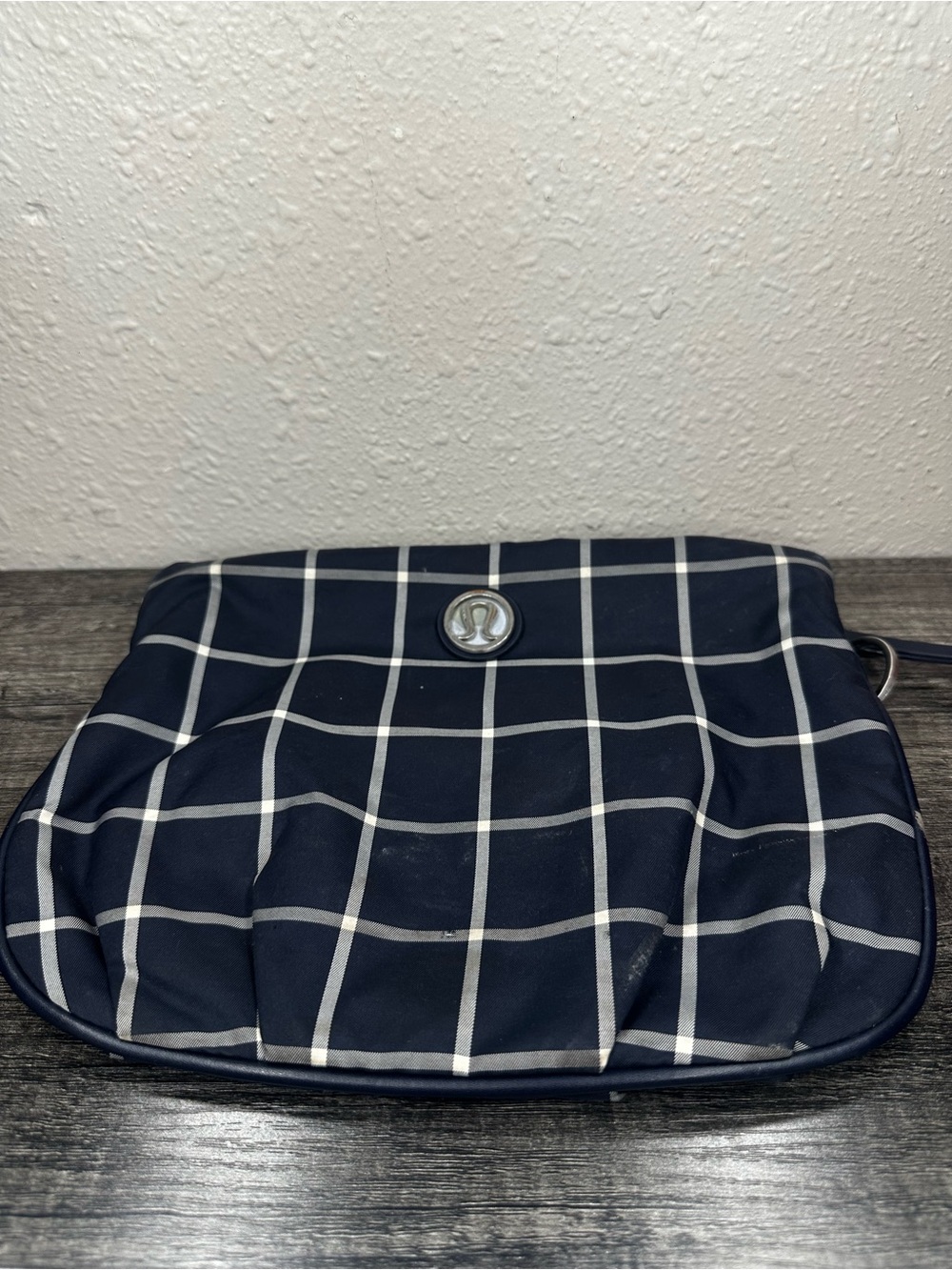 lululemon athletica Navy Grid Mini Crossbody with Silver Logo